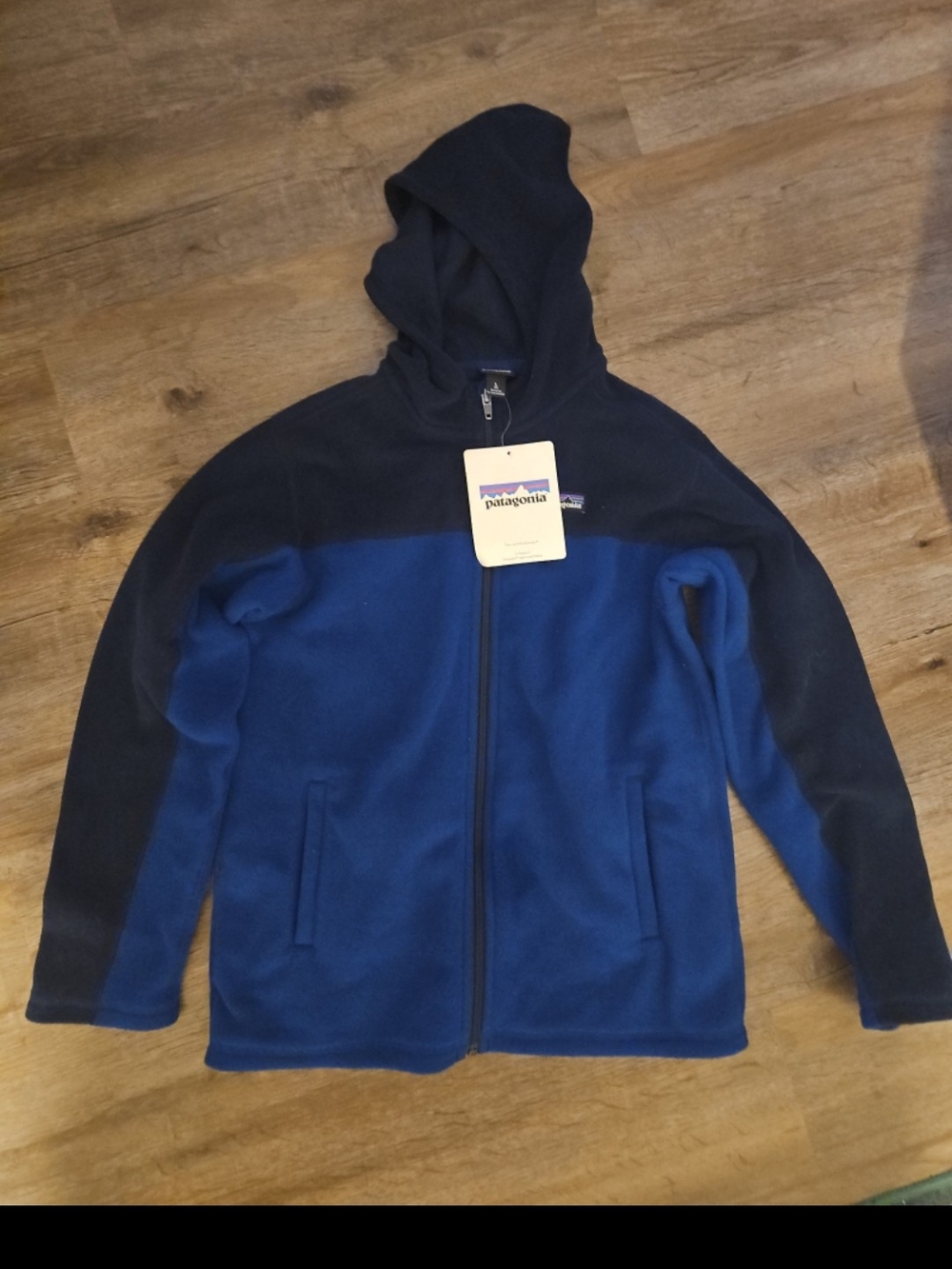 Patagonia Two-Tone Navy and Royal Blue Fleece Zip Hoodie